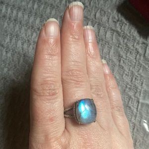 Labradorite ring 925 silver size 8